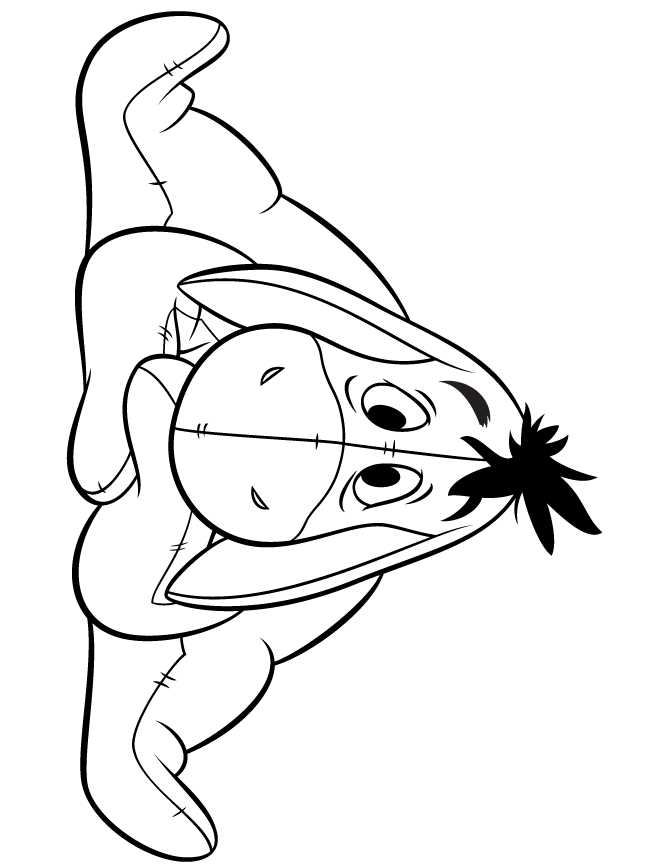 Cute Eeyore Cartoon Coloring Page | HM Coloring Pages