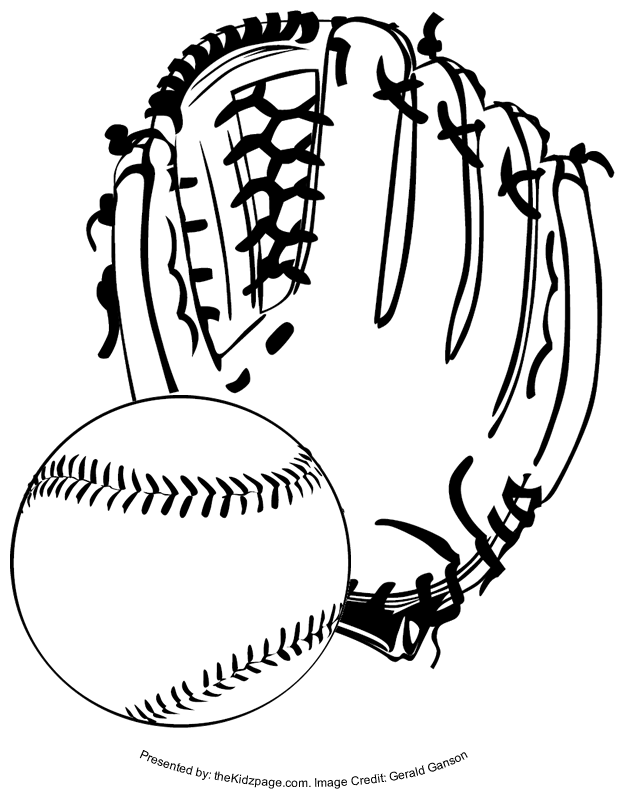 Baseball and Glove - Free Coloring Pages for Kids - Printable ...