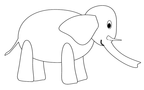 B&W elephant sketch clipart to color, 20 cm long | Flickr - Photo ...