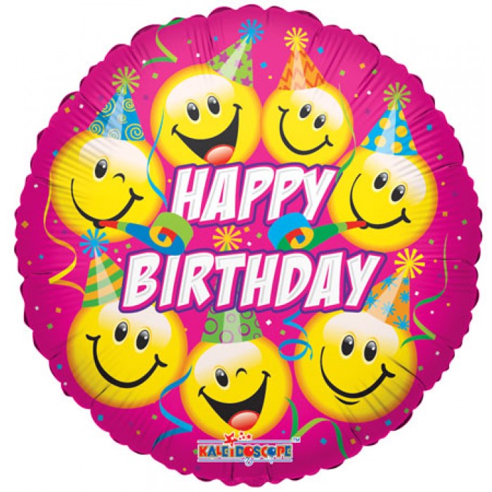 18" F: SL Happy Birthday Smilies With Party Hats Surprize Enterprize