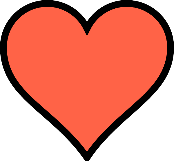 Coral Heart clip art - vector clip art online, royalty free ...