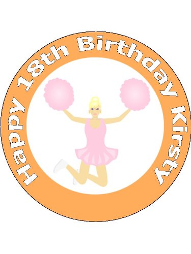 Amazon.com: 7.5" Cheerleading and Cheerleader Birthday Edible ...
