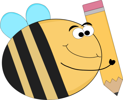 Funny Bee with a Big Pencil Clip Art - Funny Bee with a Big Pencil ...
