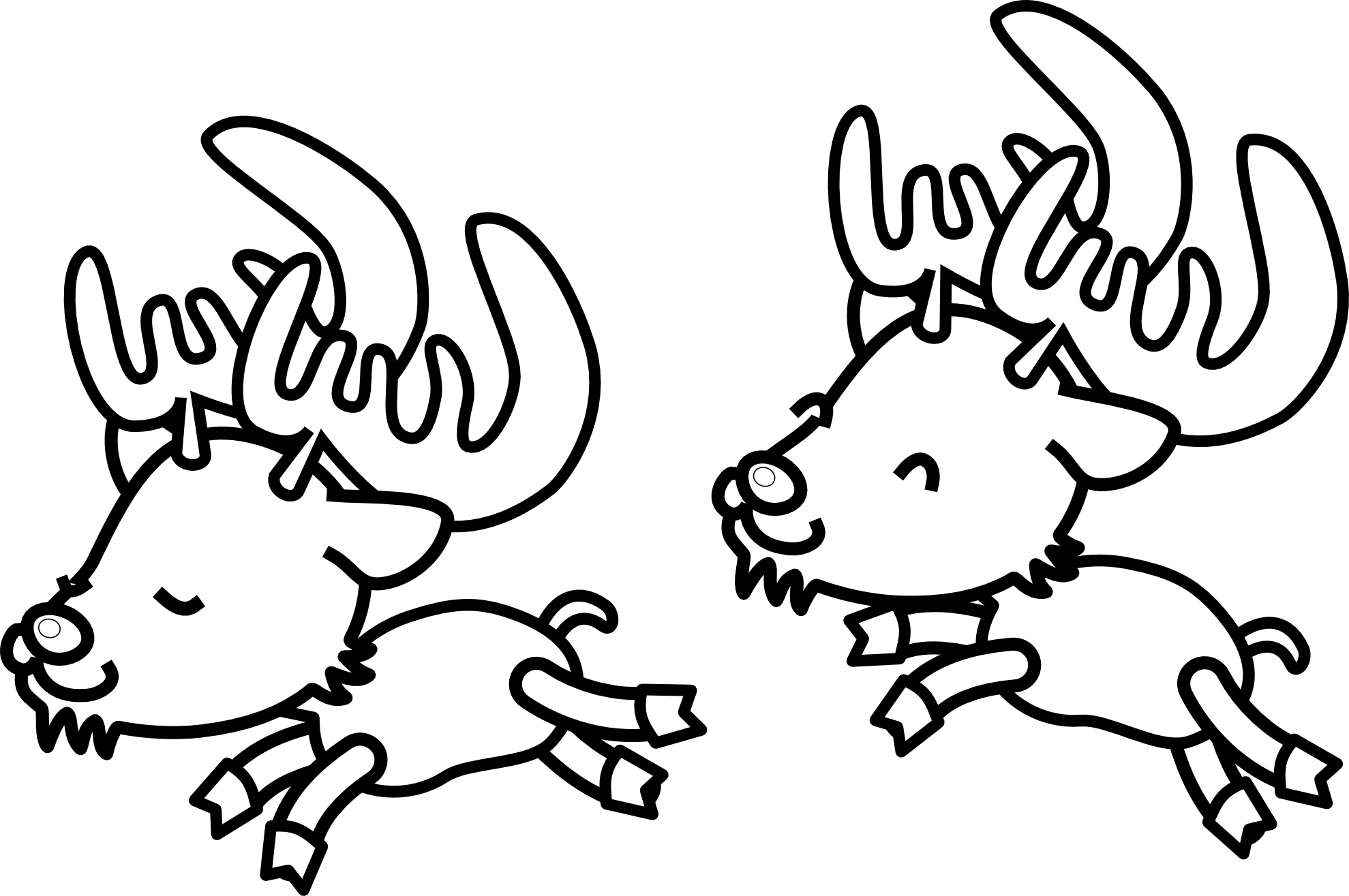 Images For > Holiday Clip Art Black And White Reindeer