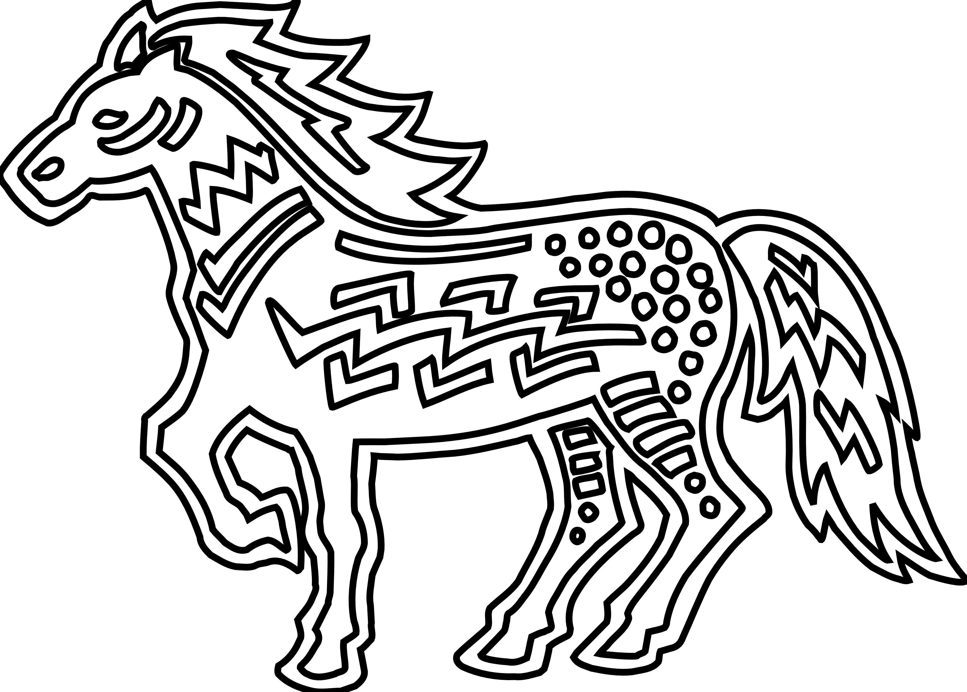 Clip Art: Figurative Horse Black White Line Art ... - ClipArt Best ...