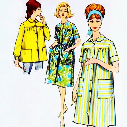 Duster Housedress/ 1960s Pattern/ Retro Housewife/ Pan Collar ...