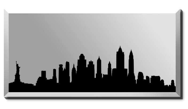 New York Silhouette Skyline Mirror