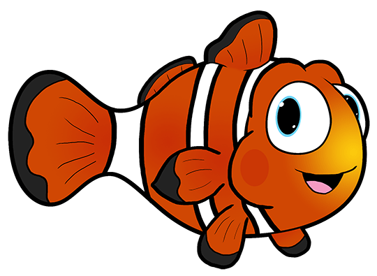 Cartoon Clownfish Step by Step Drawing Lesson