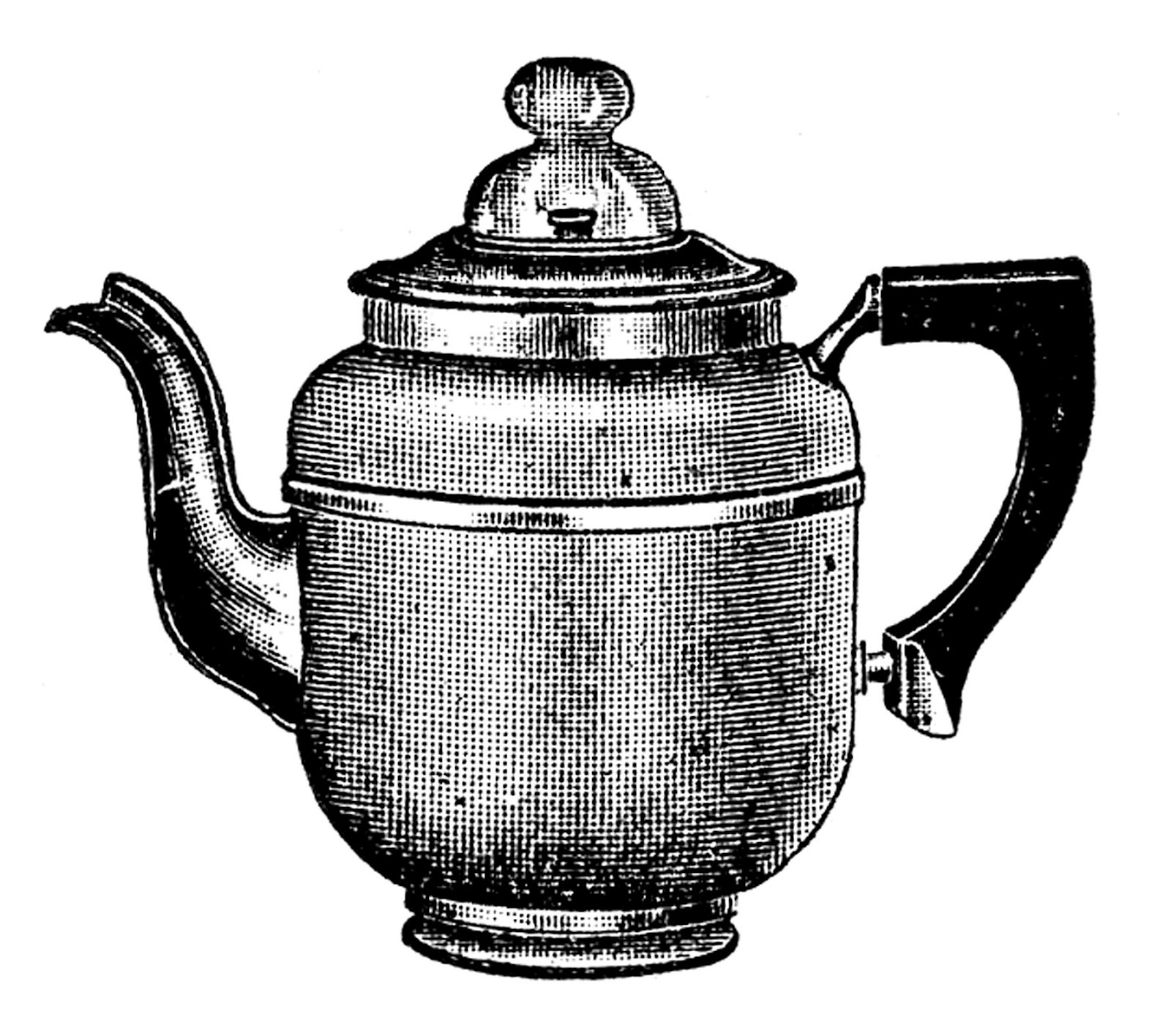 Vintage Kitchen Clip Art - Tea Kettle and Coffee Pots - The ...