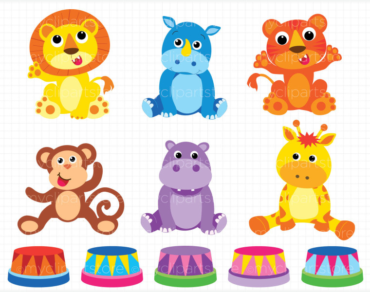 Clip Art – Animals At The Circus | MyClipArtStore