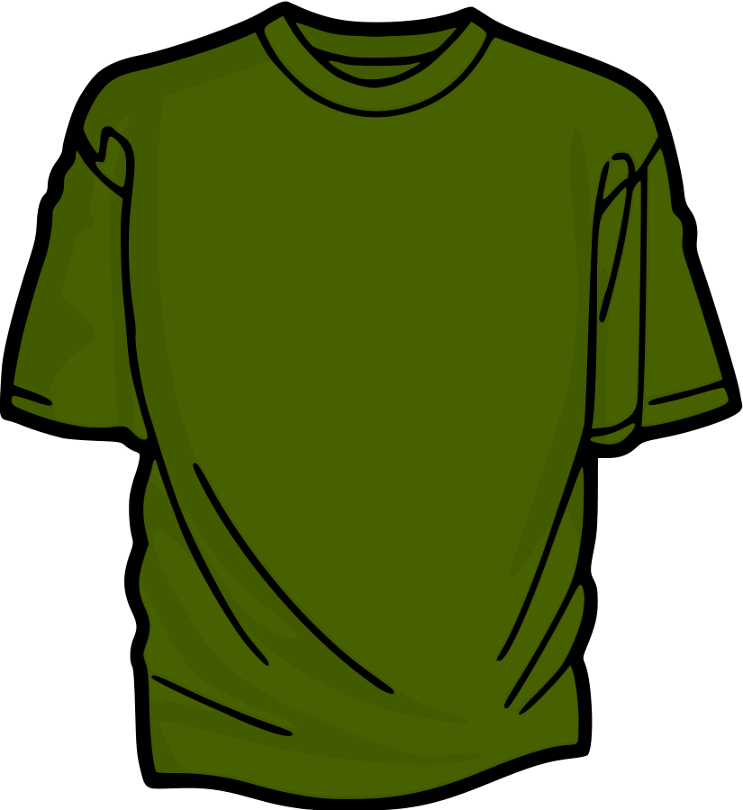 Green 2 T-Shirt Clipart, vector clip art online, royalty free ...