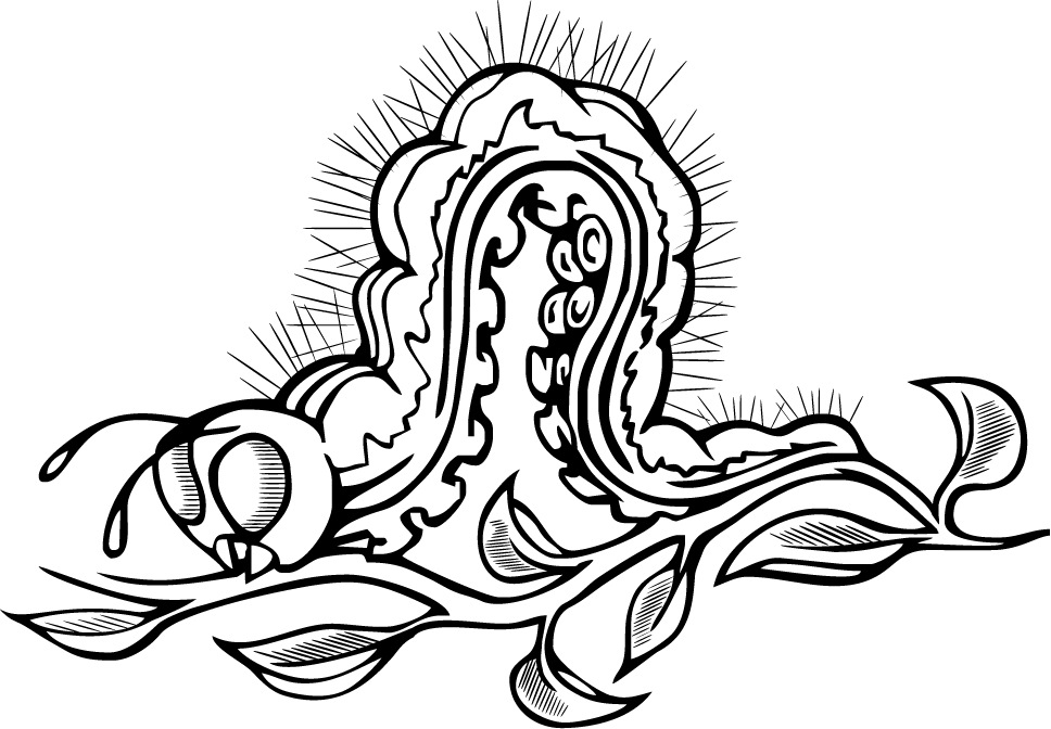 printable coloring page of caterpillar tattoo design for kids ...