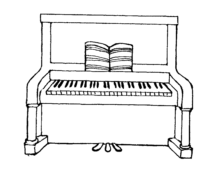 Pix For > Piano Clipart Black And White