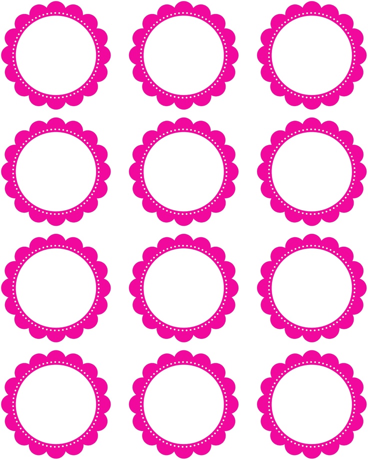Scalloped Circle Frames Borders Clip Art Set Printable Digital