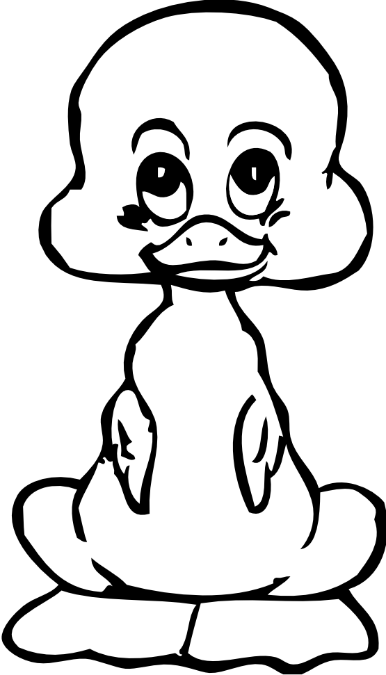 clipartist.net » Clip Art » baby duck black white line art SVG