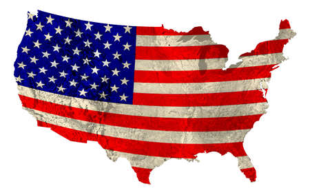 Stock Illustration - American flag in shape of country