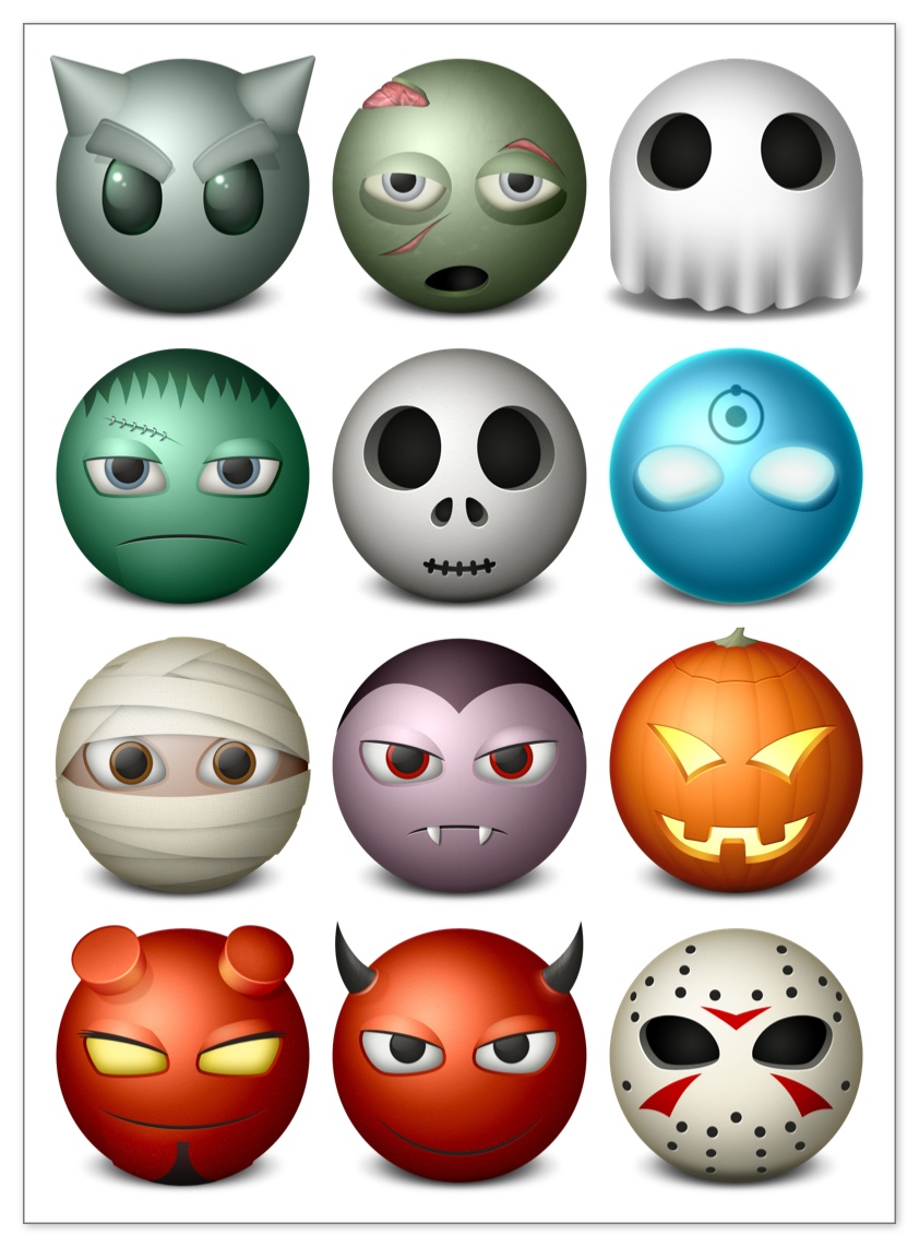 Halloween smiley icons | Vector Graphics Blog