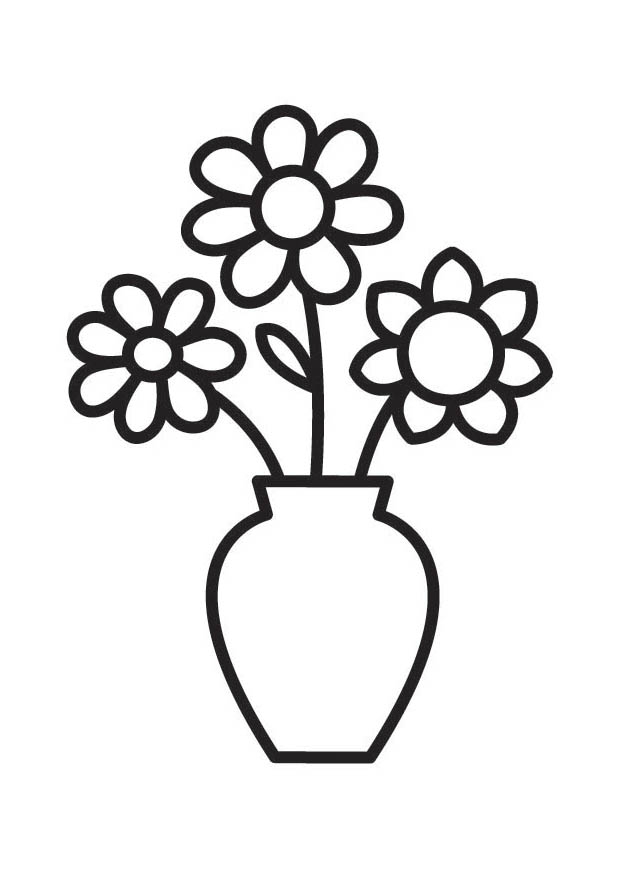 Flower Vase Coloring Pages - Flower Coloring Page