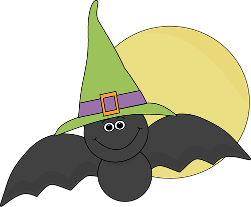 Halloween Bat and Full Moon Clip Art - Halloween Bat and Full Moon ...