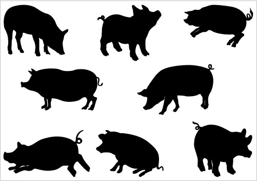 Pigs Silhouette Clip Art Pack | Clipart Panda - Free Clipart Images