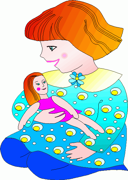 girl_with_doll_2 clipart - girl_with_doll_2 clip art