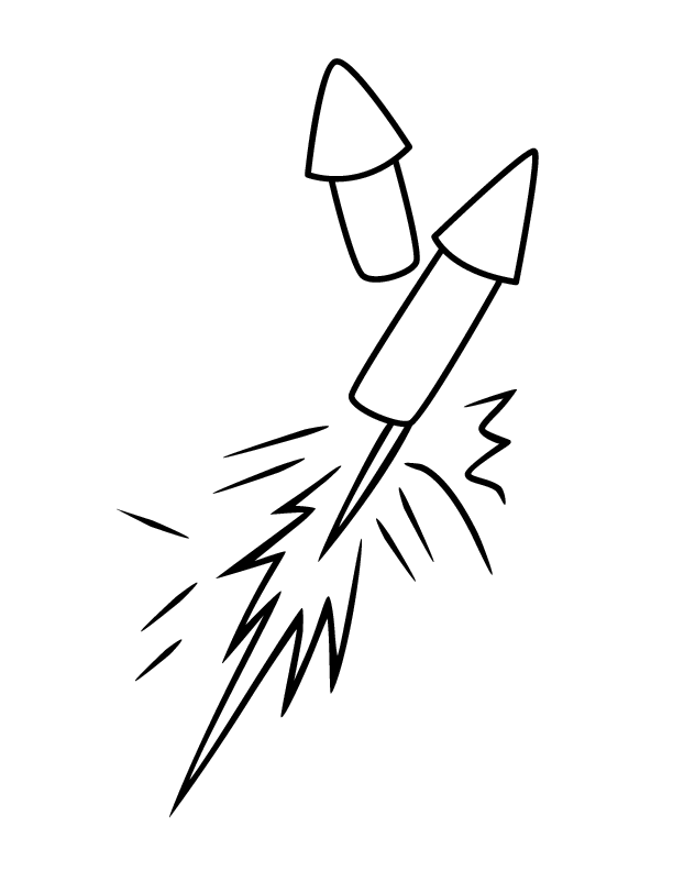 firework rockets printable coloring in pages for kids - number ...