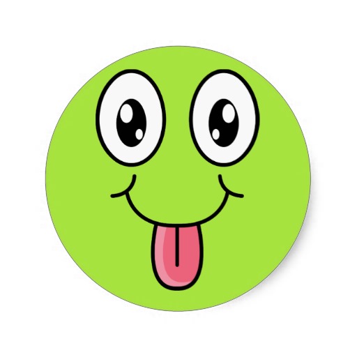 Silly Tongue Showing Cartoon Smiley Face Stickers | Zazzle