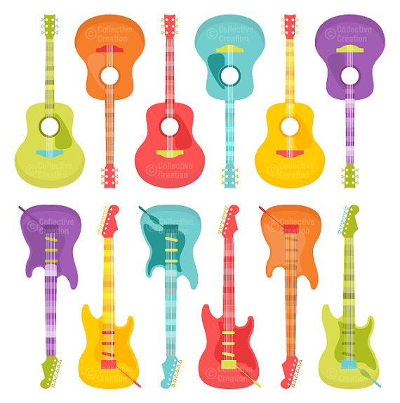 Popular items for guitar clip art on Etsy