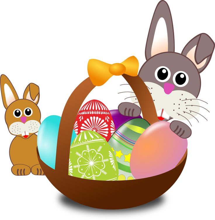 Easter basket with bunny clip art | Clip Art Holiday Scrapbook, Cards…