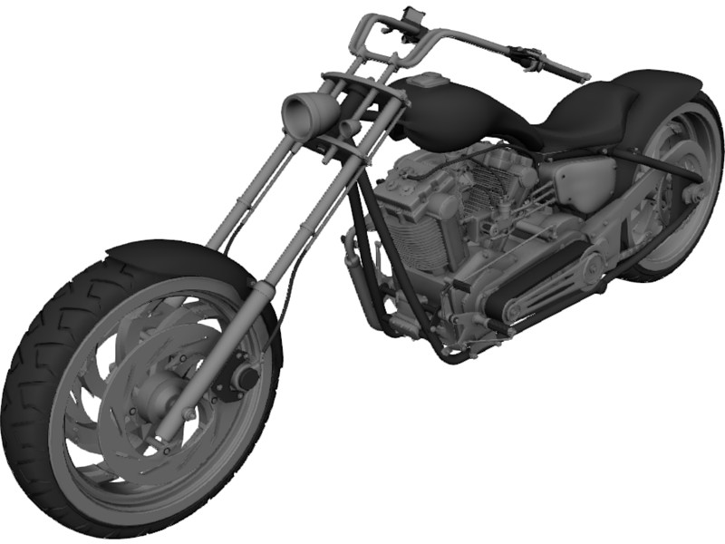 Custom Motorbike 3D Model Download | 3D CAD Browser
