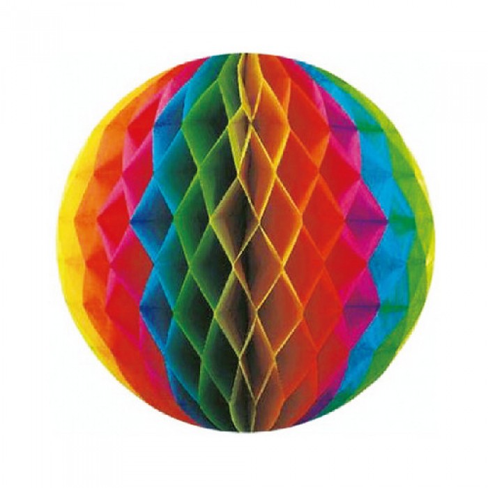 30cm Honeycomb Ball Decoration, Rainbow