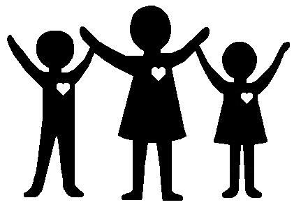 People Clip Art - Silhouette People With Hearts - Silhouettes