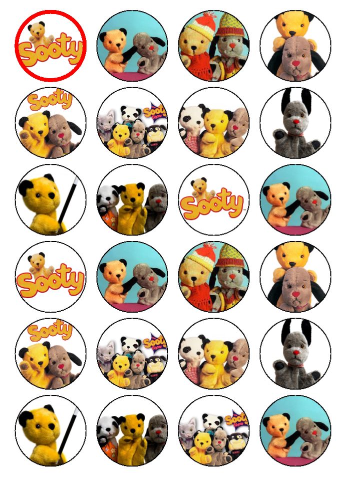 Pin Our Sooty Party In One Photo Cake on Pinterest