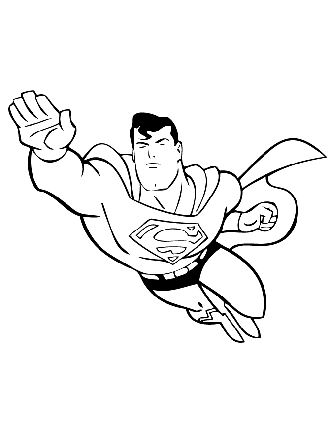 Cartoon Superman Flying Coloring Page | Patrones | Pinterest