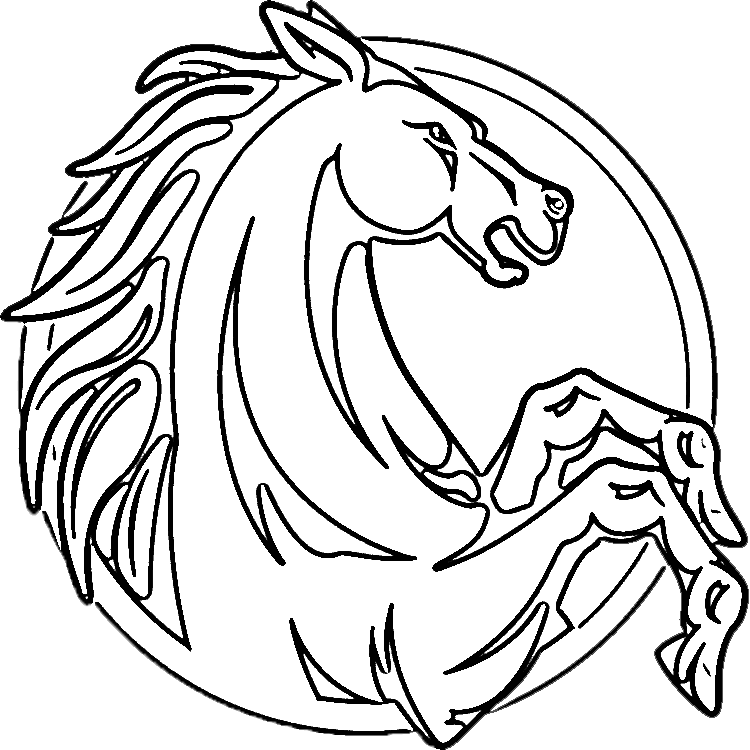 Horse Head Rearing Up Coloring Page | Purple Kitty