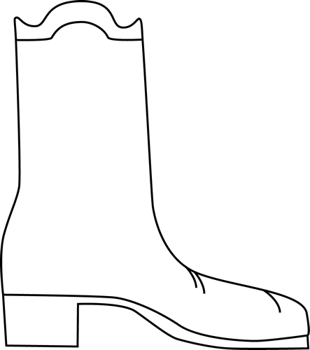 Black and White Cowboy Boot Clip Art - Black and White Cowboy Boot ...