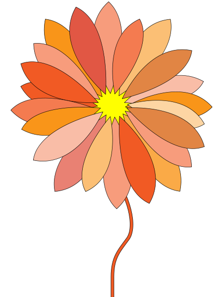 Orange Red Flower Clip Art Download