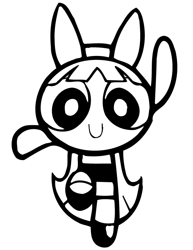 Powerpuff Girls Blossom Dancing Coloring Page | HM Coloring Pages