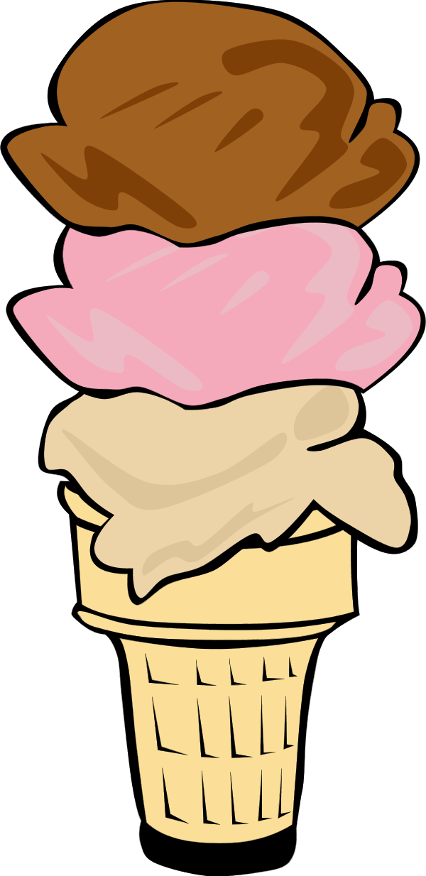 Vanilla Chocolate Ice Cream Cone - vector Clip Art