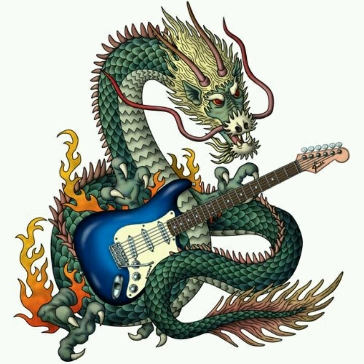 Guitar Dragon Tattoo design | Tattoo Ideas | Pinterest