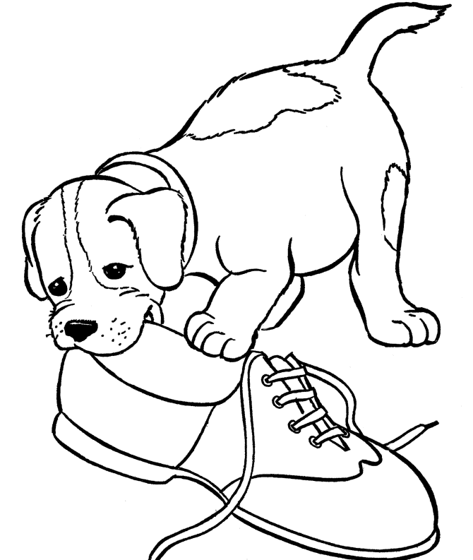Puppies Who Are The Flower Stalks Bite Coloring Page - Puppies ...