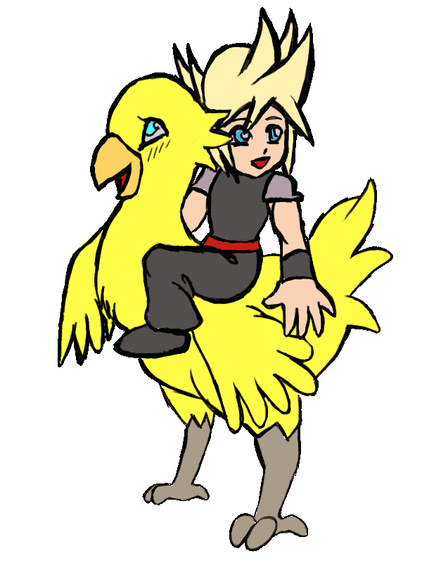 Cloud and chocobo animated by Xnessax on deviantART