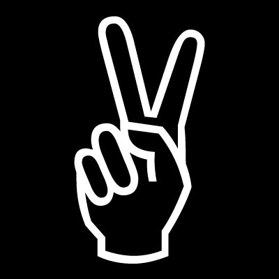 2 Finger Peace Sign Decal - Hand Stickers - Sticker Upper