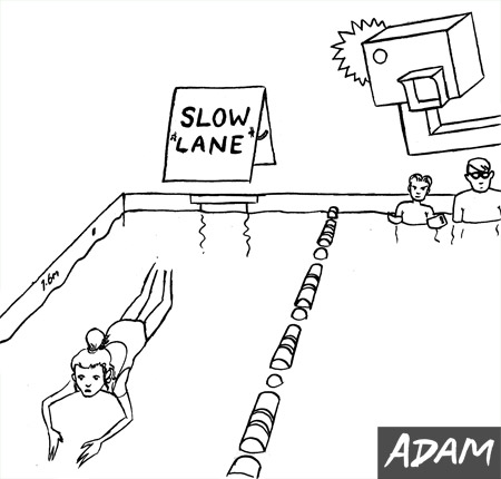 Slow lane at the Swimming pool | Cartoons Archive