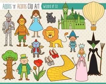 Wizard of Oz Clip Art - color and outlines
