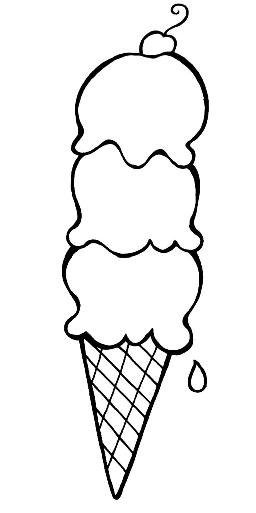 ice cream cone clipart black and white - photo #4