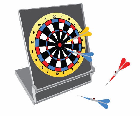 Vector Dartboard with Darts | Free Vector Graphics | All Free Web ...