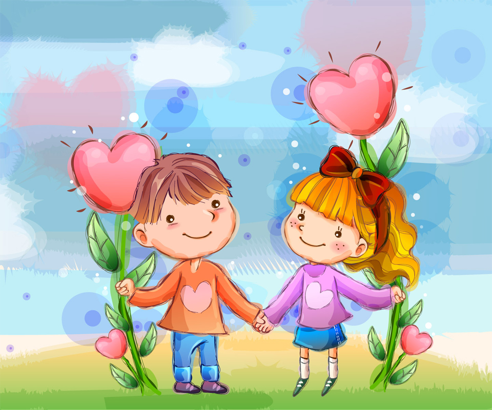 Lovely Cartoon Couple Android Wallpapers 960x800 Hd Wallpaper For ...
