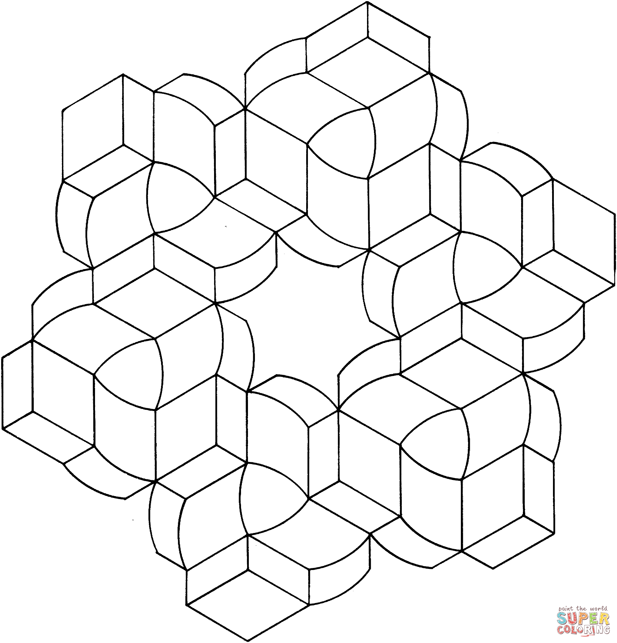 Optical Illusion 20 Coloring page | Free Printable Coloring Pages