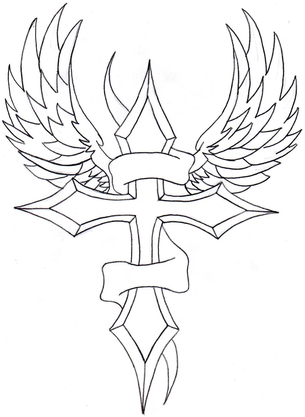 crosses with wings coloring pages